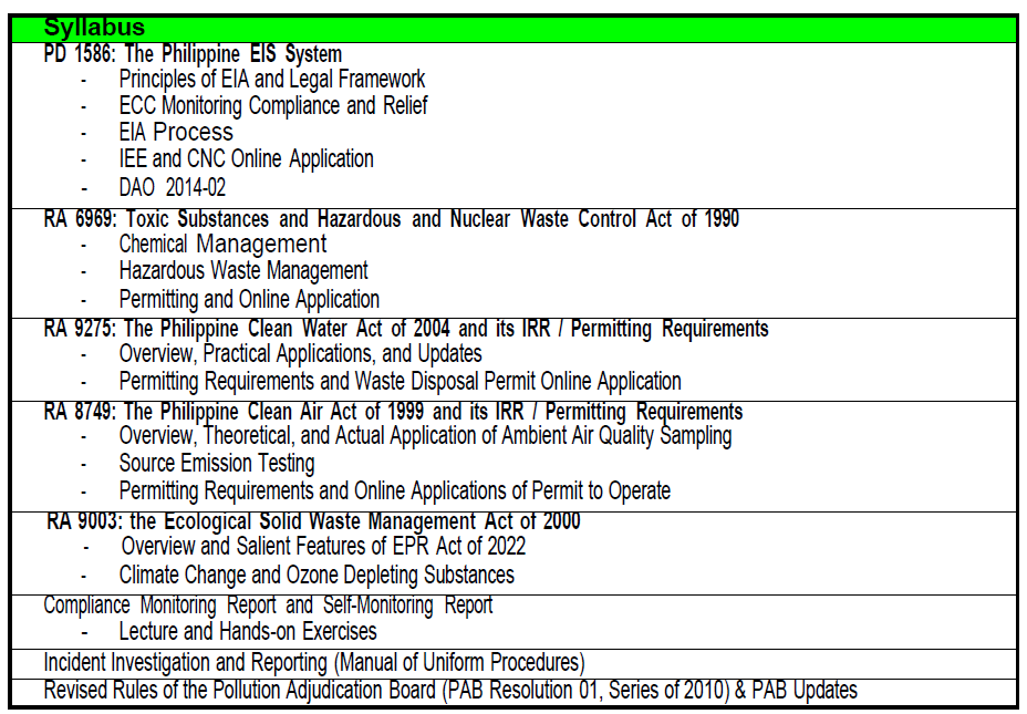 PCO Training Syllabus